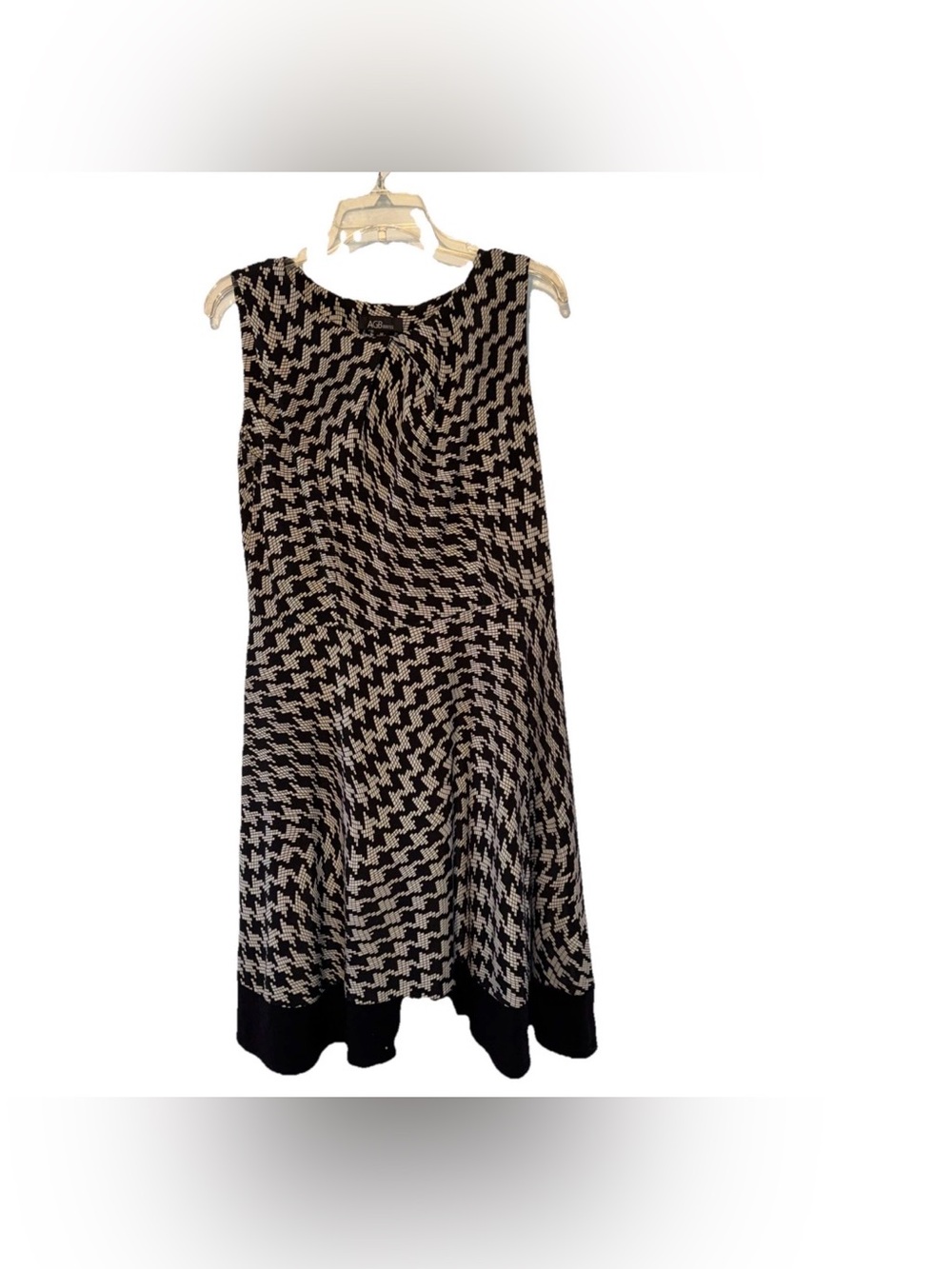 AGB Dress Size 12 Black And White Geometric Checkered Pattern Sleeveless Women's